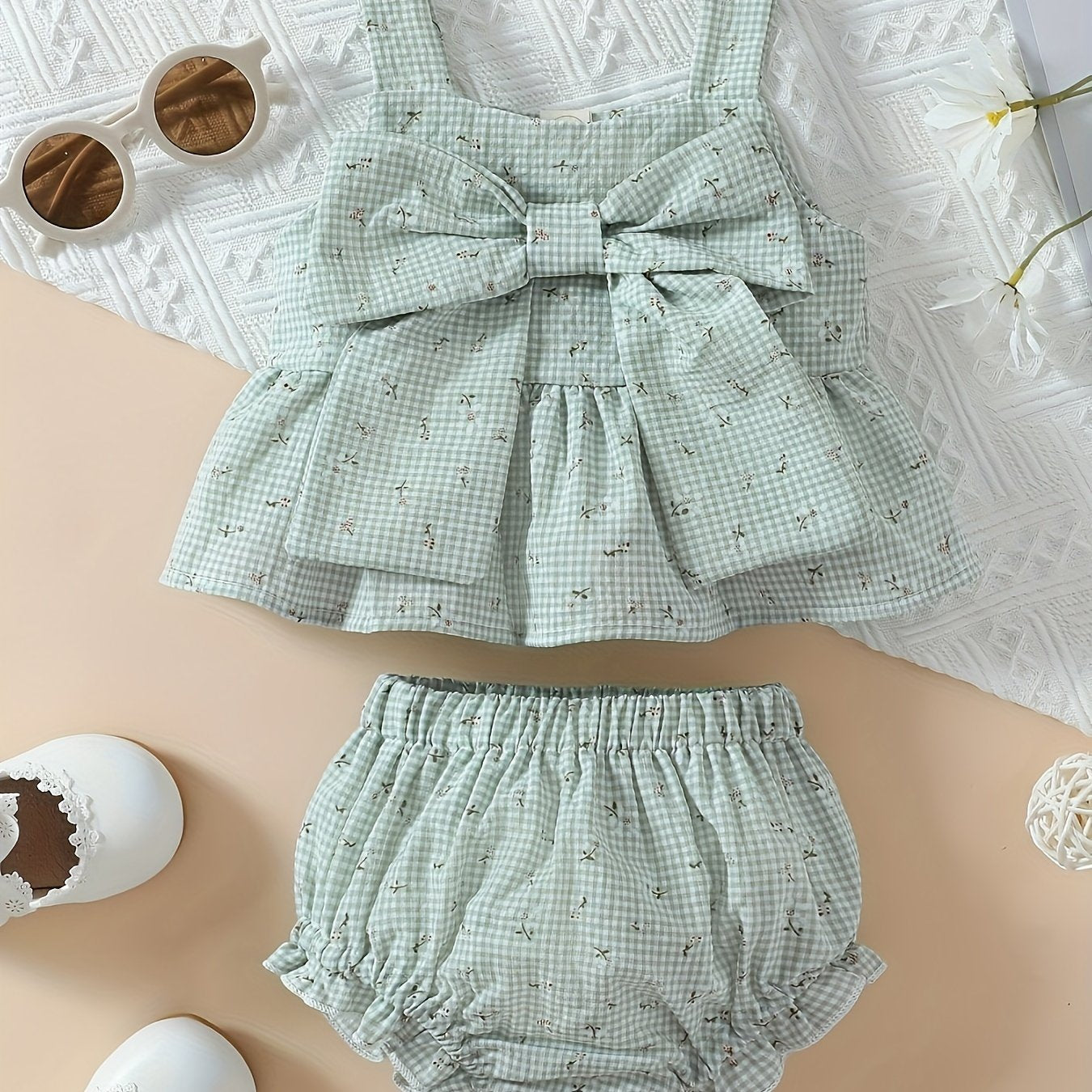 Teal baby girl outfit