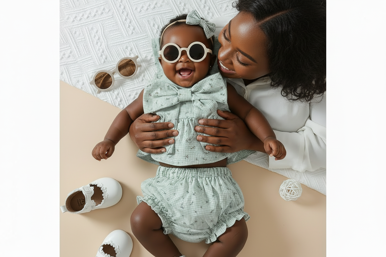 Teal baby girl outfit