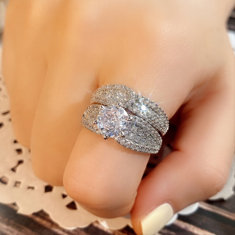 2pcs/Set Zirconia Ring
