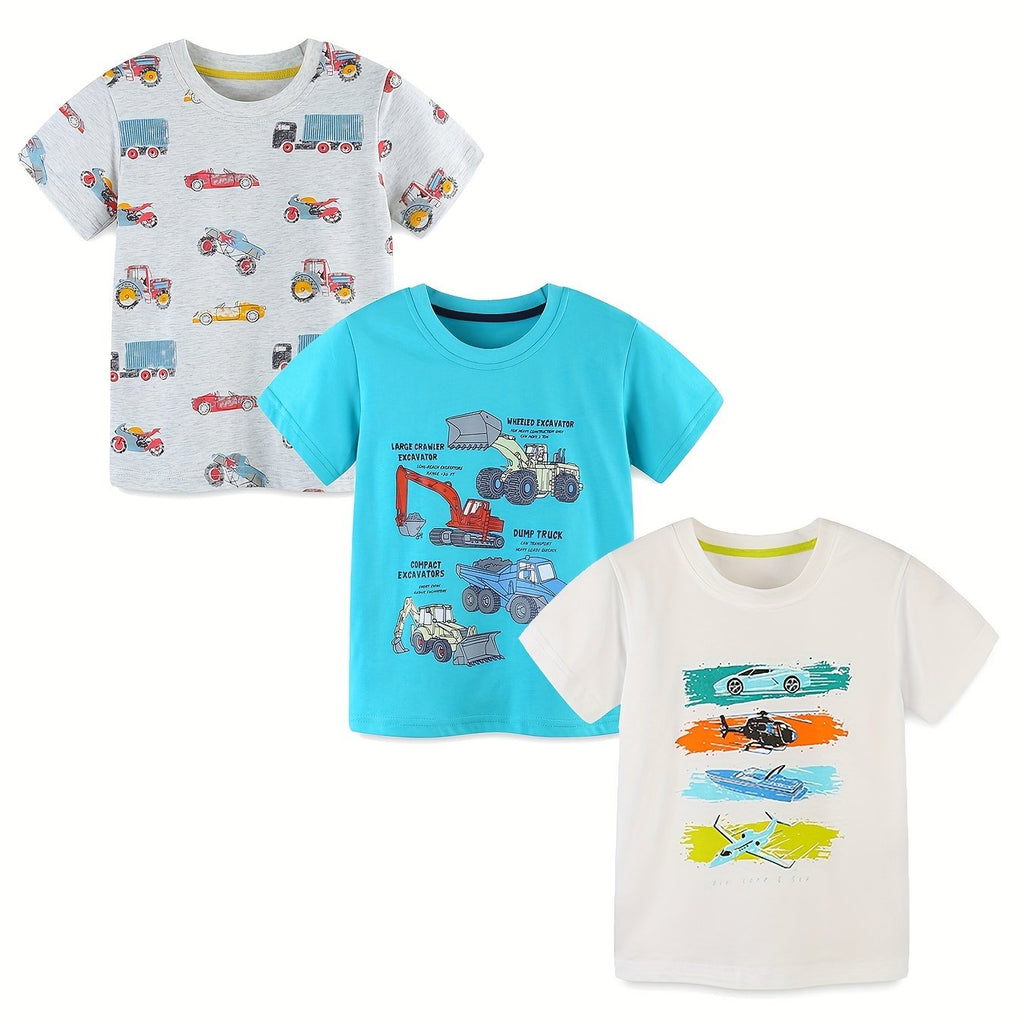 3 Pack Toddler Boy's Fun T-shirts
