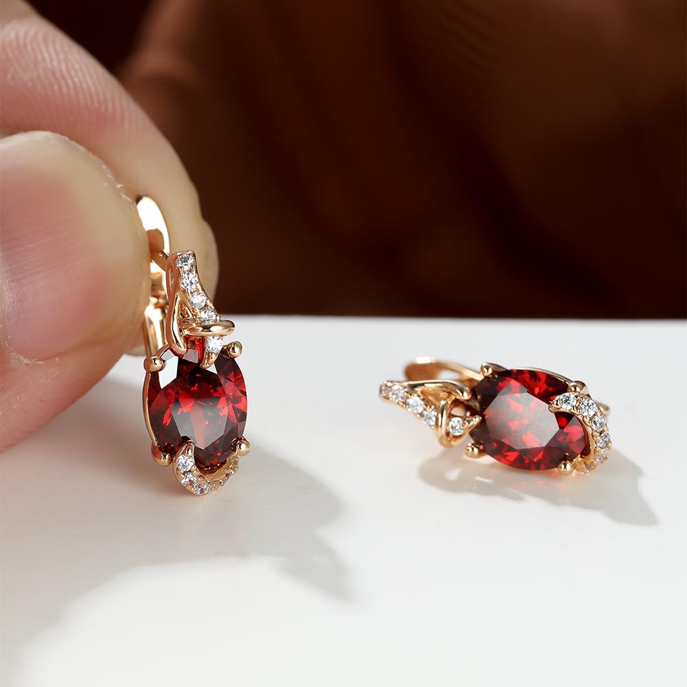 18K Gold Plated Blue Stone Stud Earrings oval