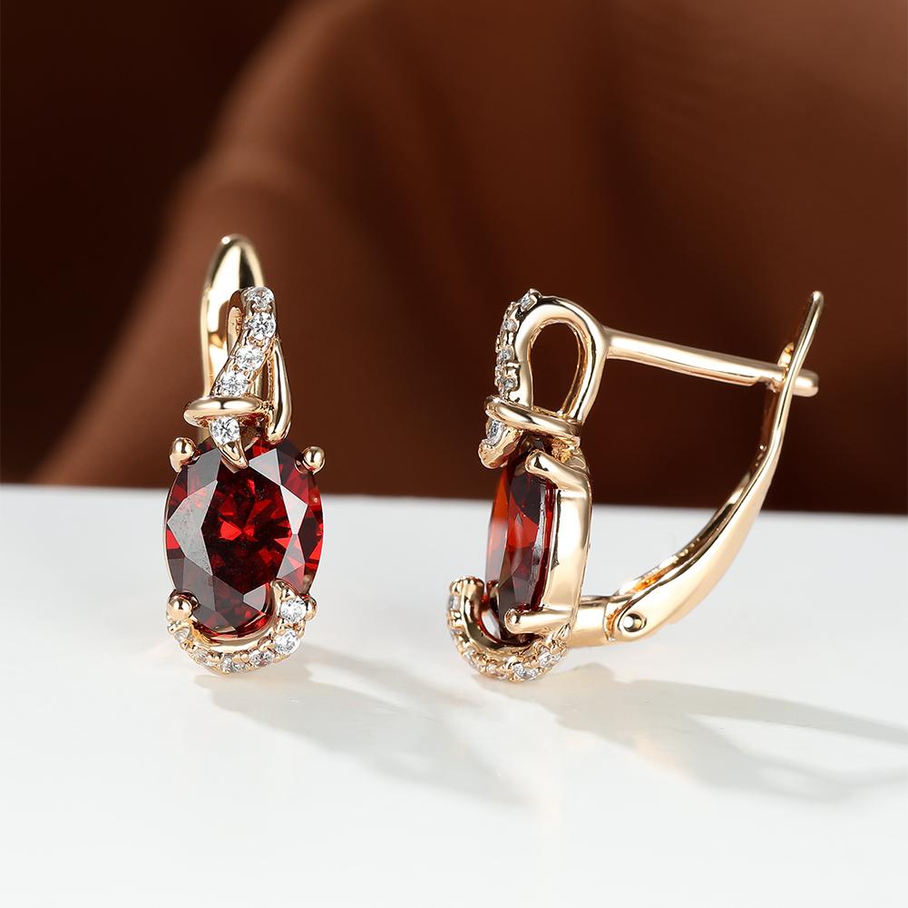 18K Gold Plated Blue Stone Stud Earrings oval