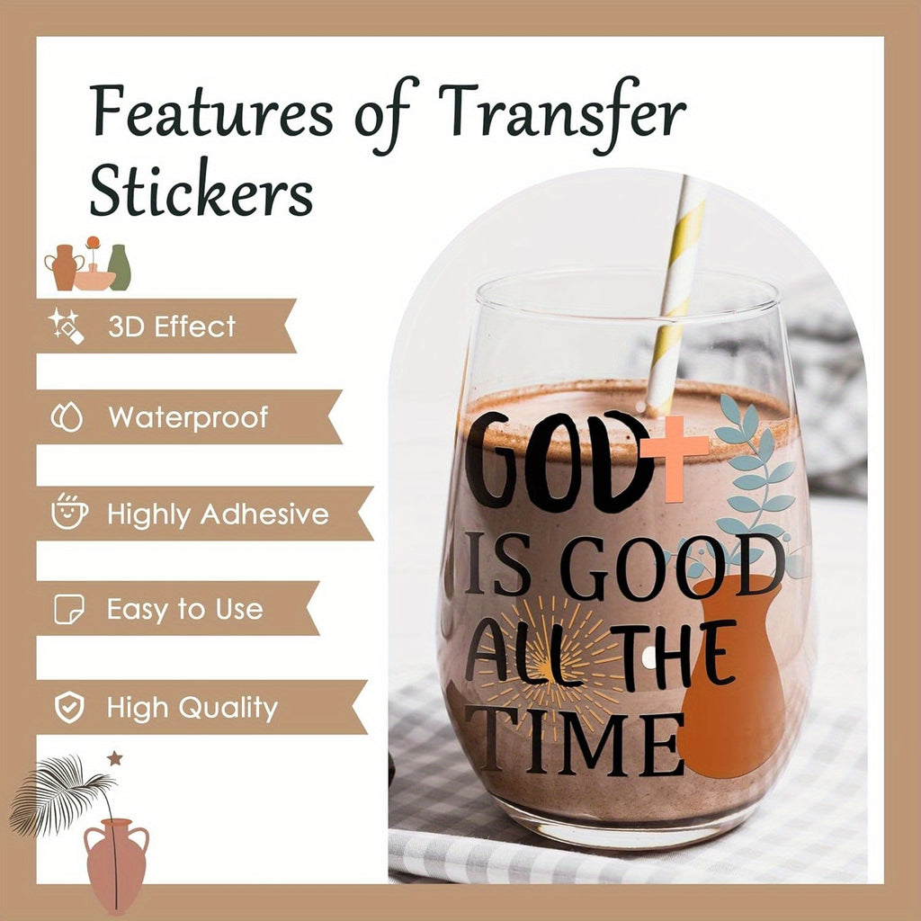 Boho Bible Verse DTF Cup Stickers