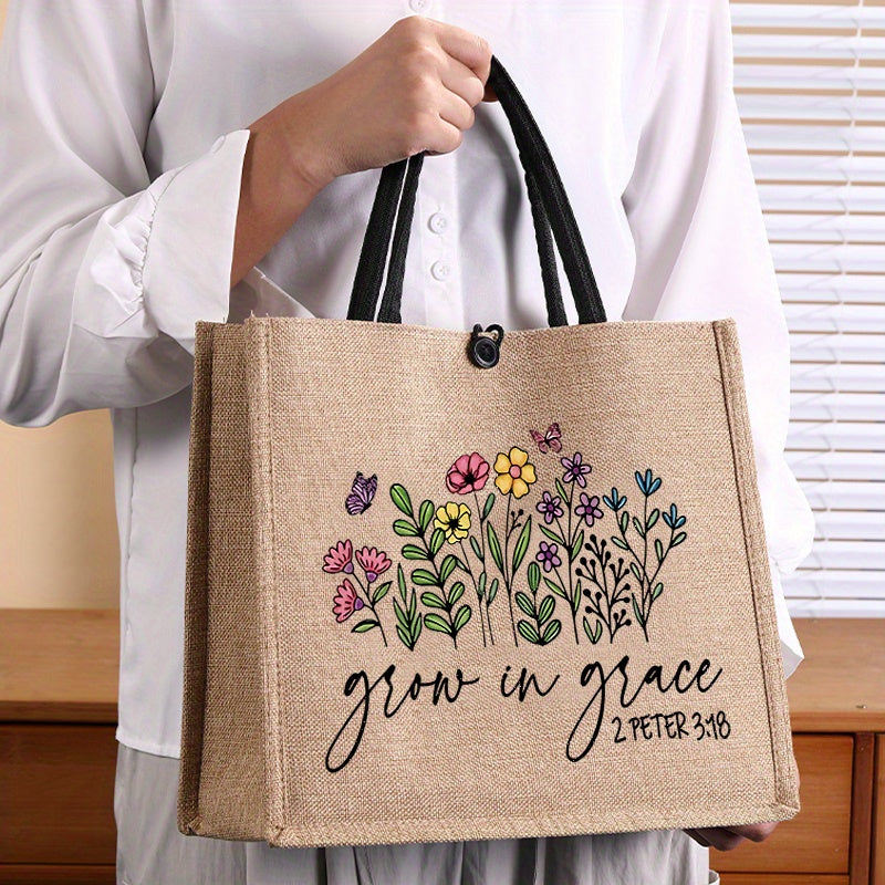 Grow in Grace burlap bag