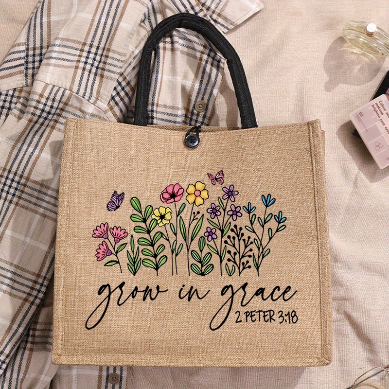 Grow in Grace burlap bag