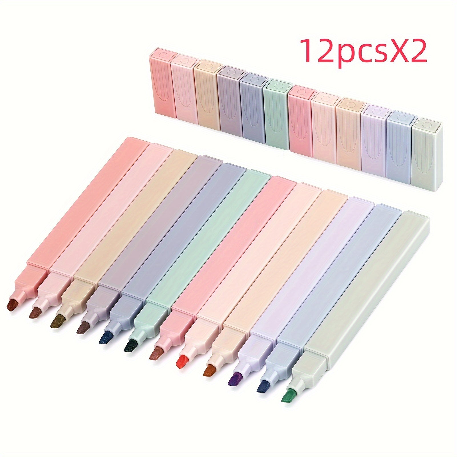 12pcs 12-Color Pastel Bible Highlighter Set