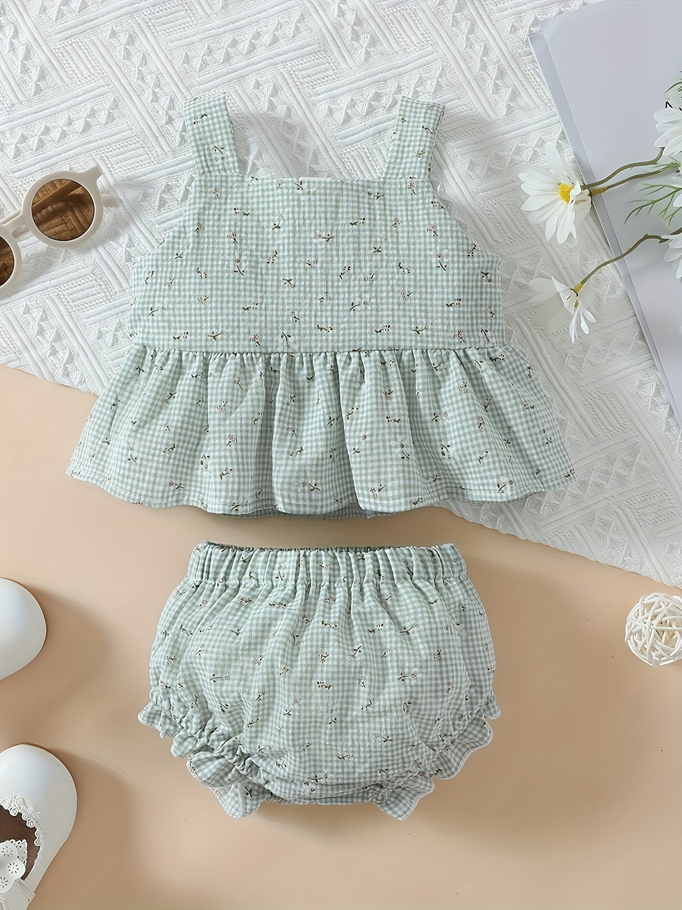 Teal baby girl outfit