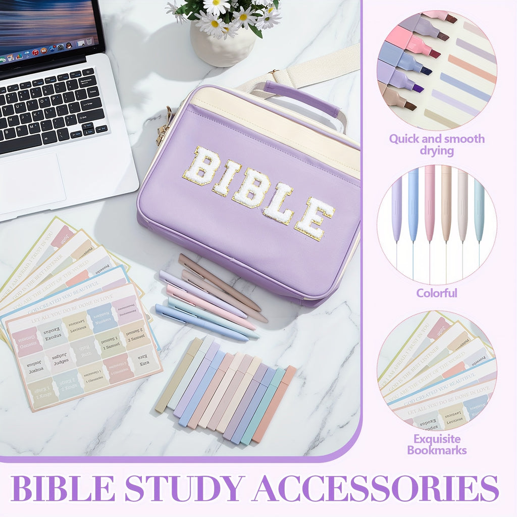 Leather Chenille Bible Bag