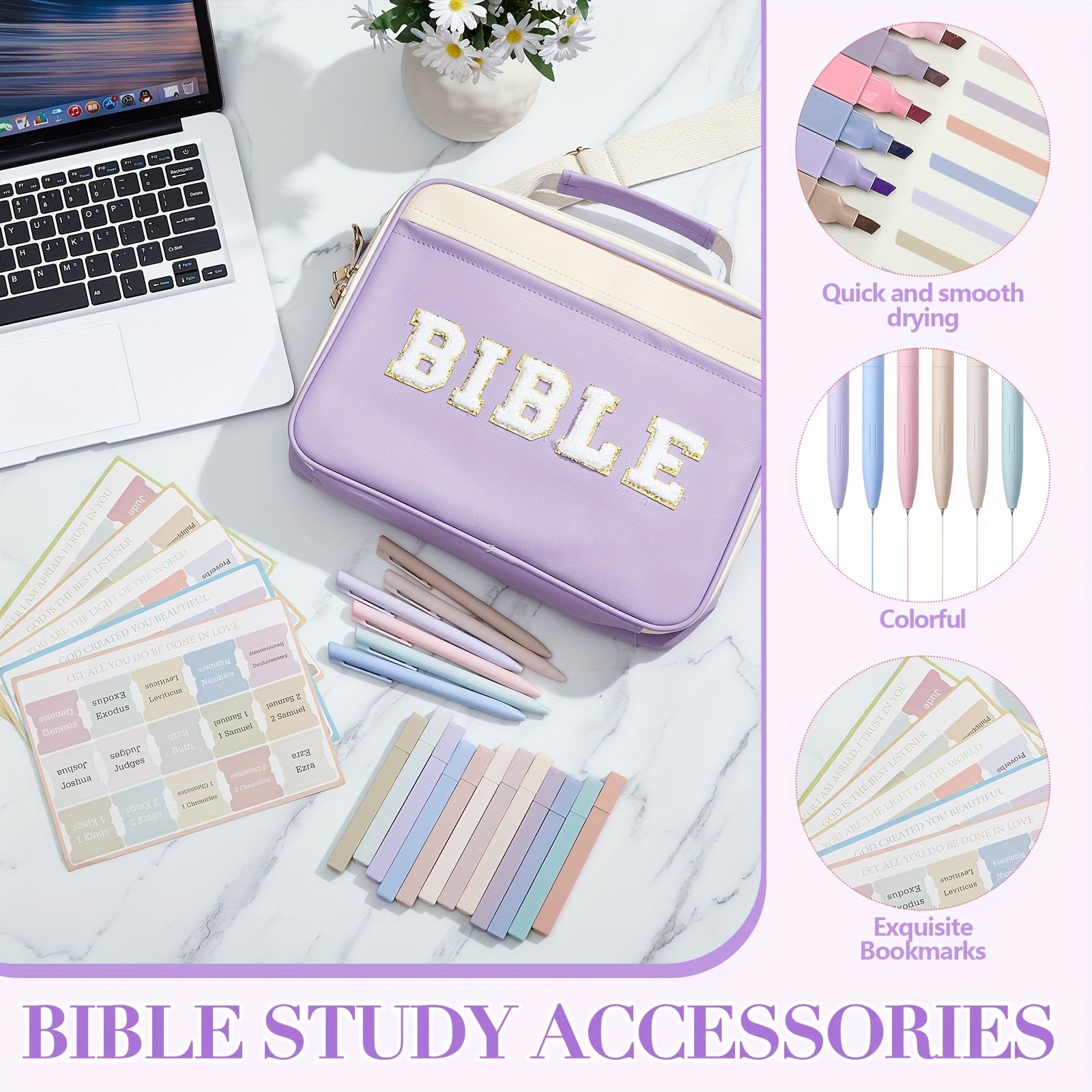 Leather Chenille Bible Bag