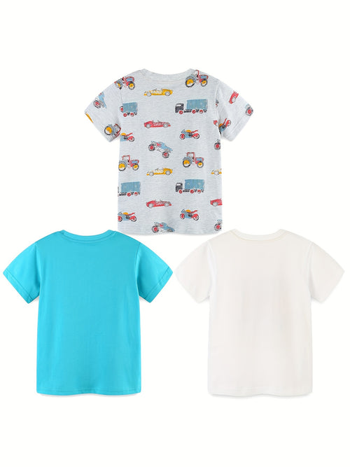 3 Pack Toddler Boy's Fun T-shirts