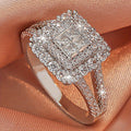 White Synthetic Zirconia Large Multi Row Rings