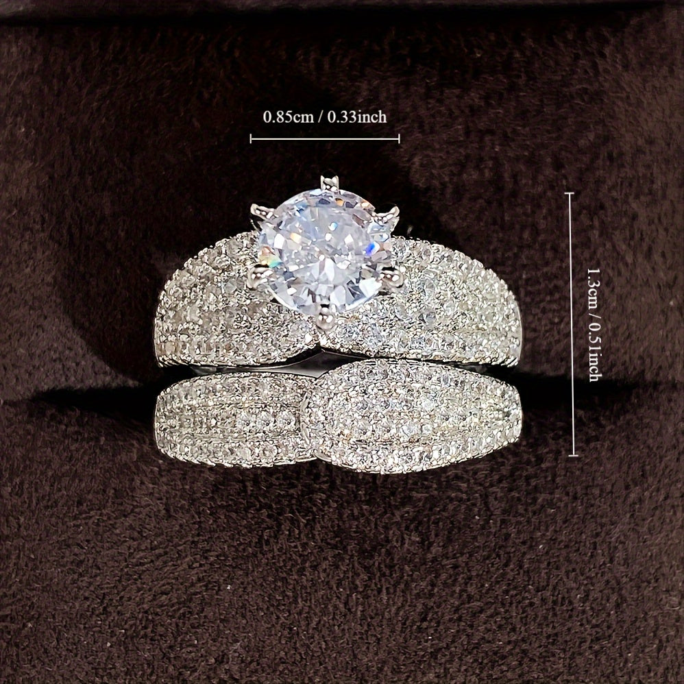 2pcs/Set Zirconia Ring