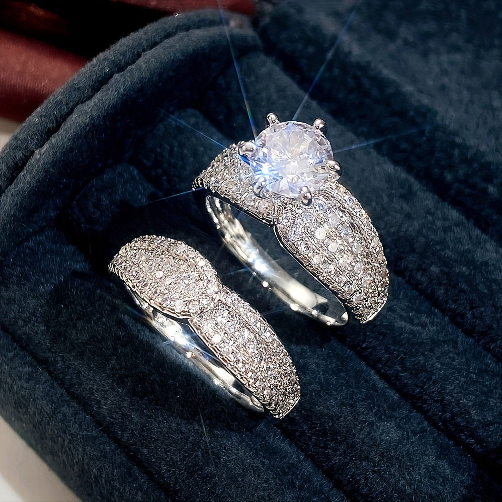 2pcs/Set Zirconia Ring