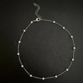 Delicate Faux Pearl Stainless Steel Clavicle Chain Collarbone Chain Neck Jewelry