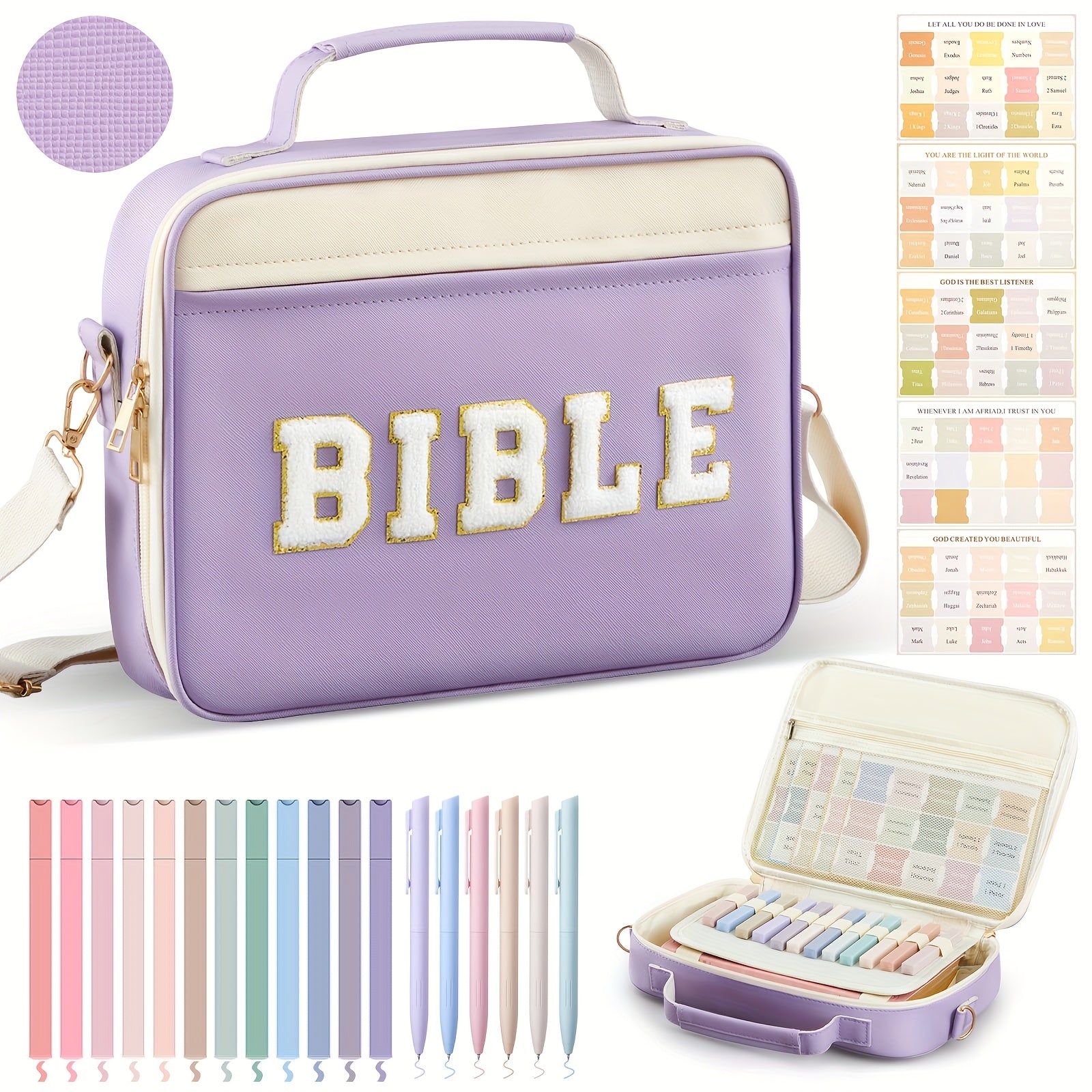 Leather Chenille Bible Bag