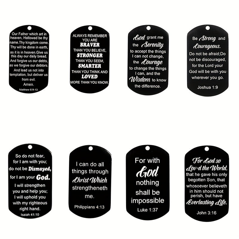 1pc Stainless Steel Dog Tag Cross Necklaces For Men