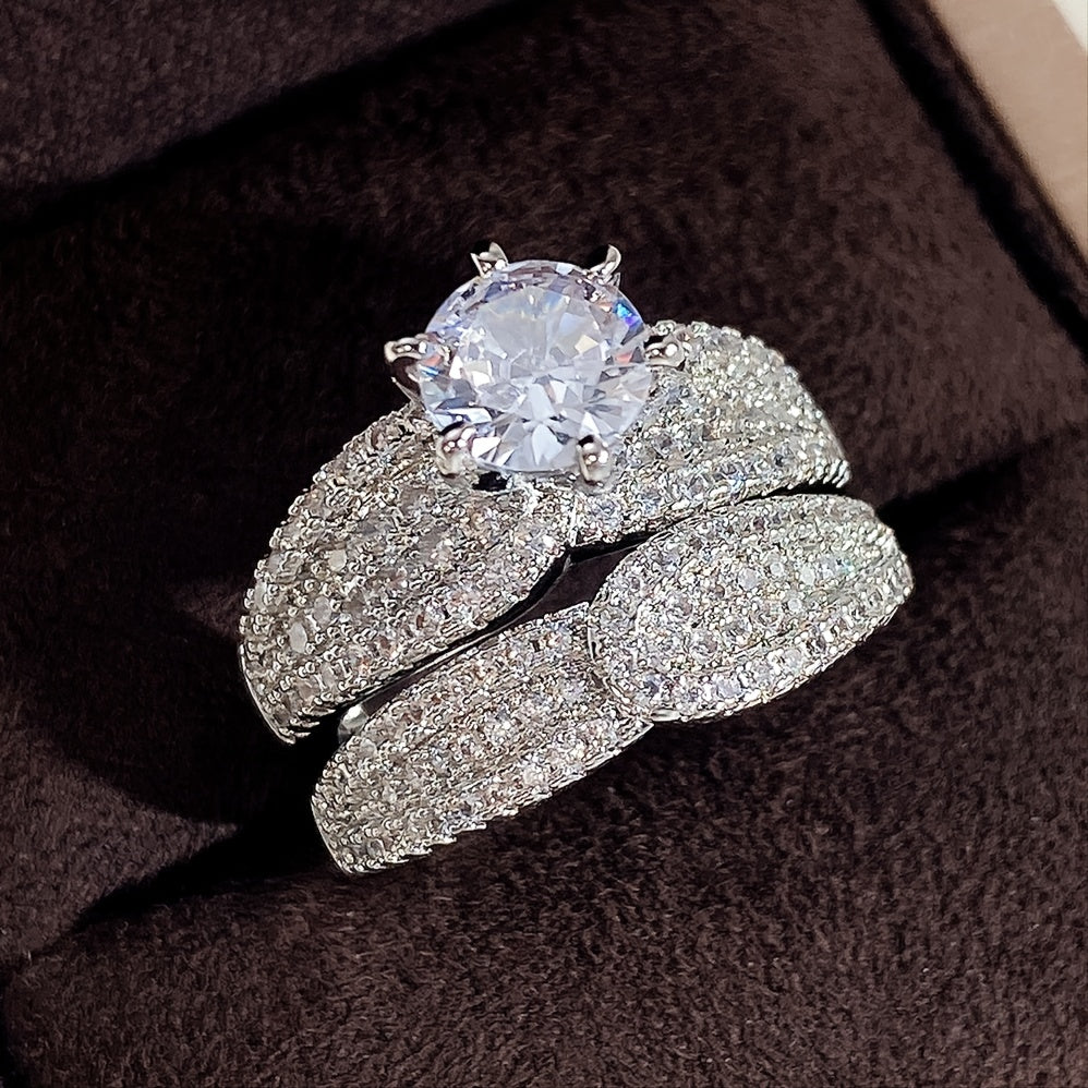 2pcs/Set Zirconia Ring