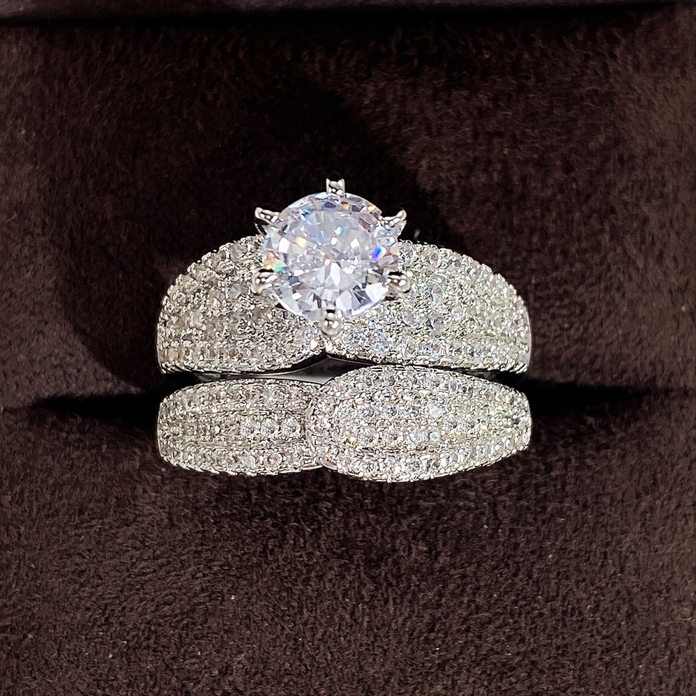 2pcs/Set Zirconia Ring