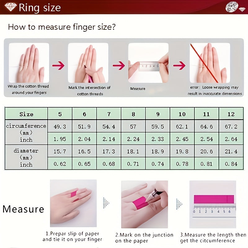 2pcs/Set Zirconia Ring