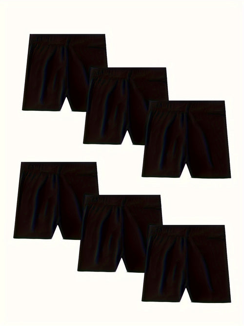 6pcs Girls Elastic Comfy Shorts,