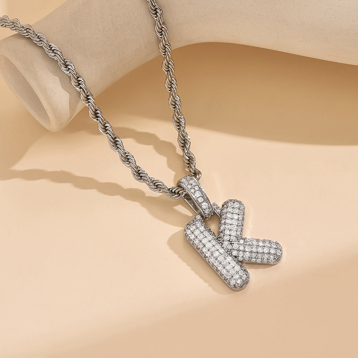 18K Gold Plated English Letter Full Of Luxury Chain Pendant Necklace Party Festival Jewelry Gift