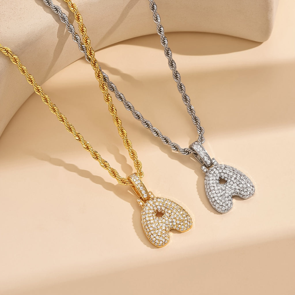18K Gold Plated English Letter Full Of Luxury Chain Pendant Necklace Party Festival Jewelry Gift