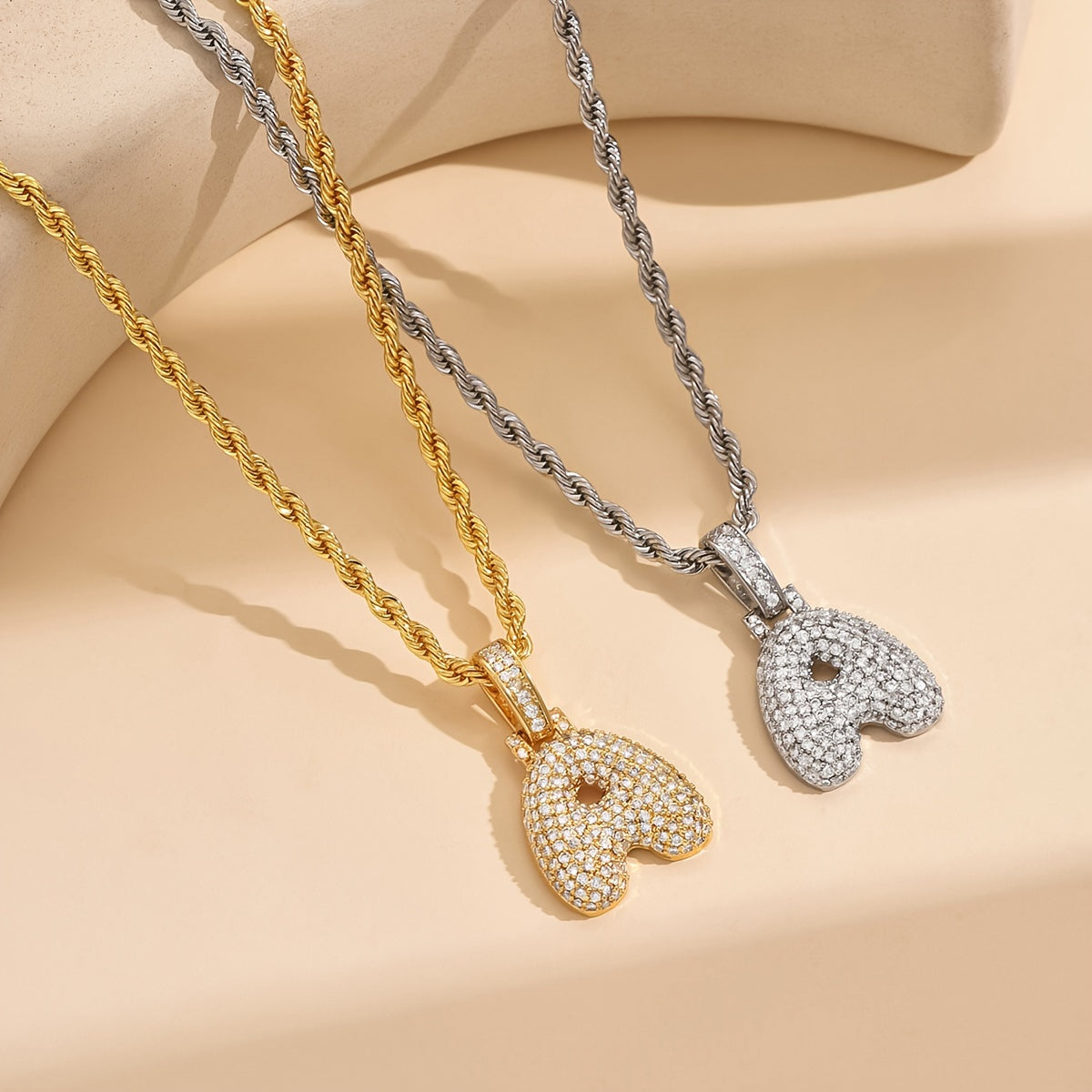 18K Gold Plated English Letter Full Of Luxury Chain Pendant Necklace Party Festival Jewelry Gift