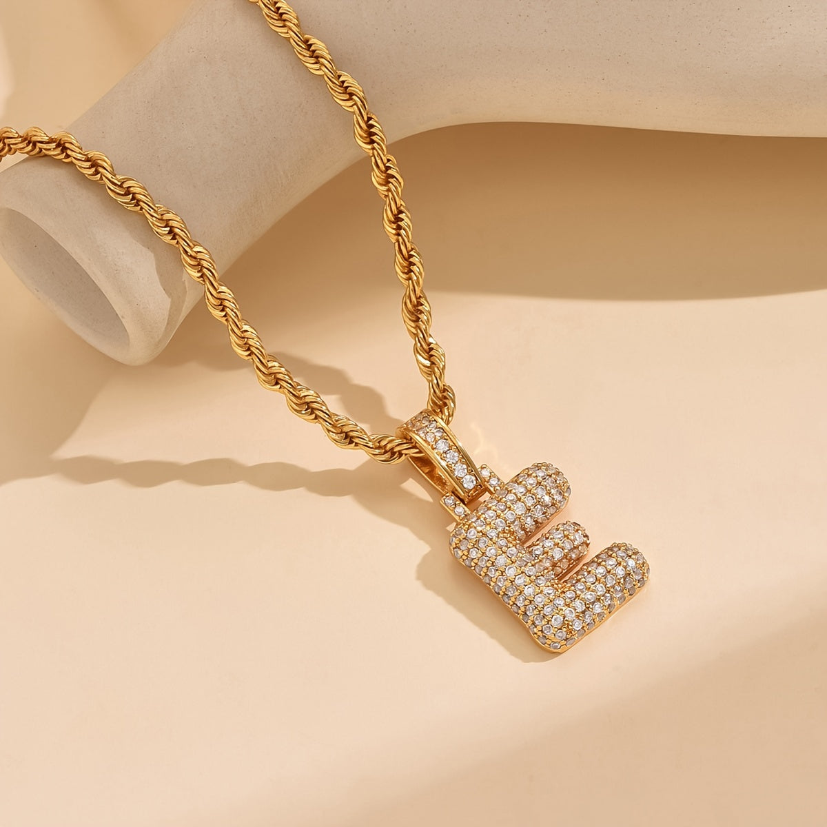 18K Gold Plated English Letter Full Of Luxury Chain Pendant Necklace Party Festival Jewelry Gift