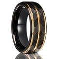 Black and Gold tungsten ring