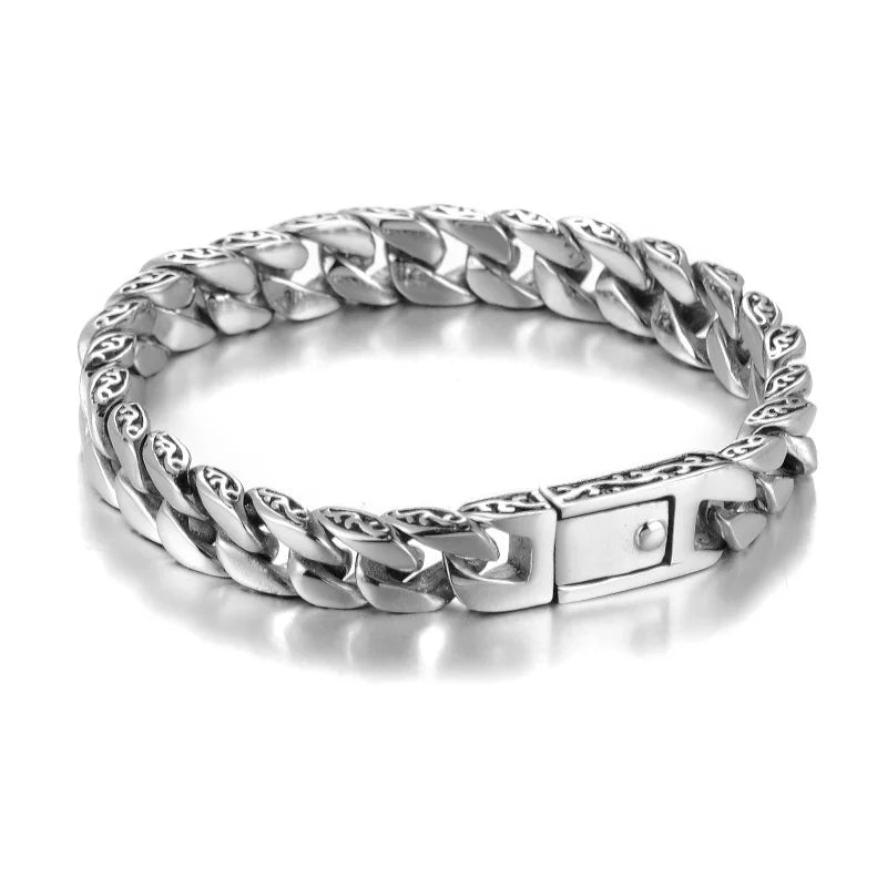 Silver Plated High Quality Fashion Miami Cuban Chain Bracelet Men's