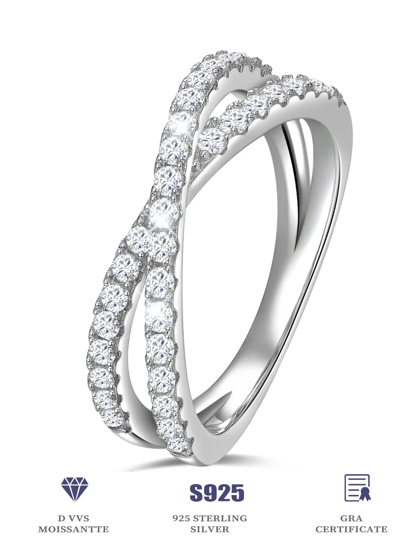 Lab Grown Diamond Ladies Ring Fine Jewelry Sterling Silver