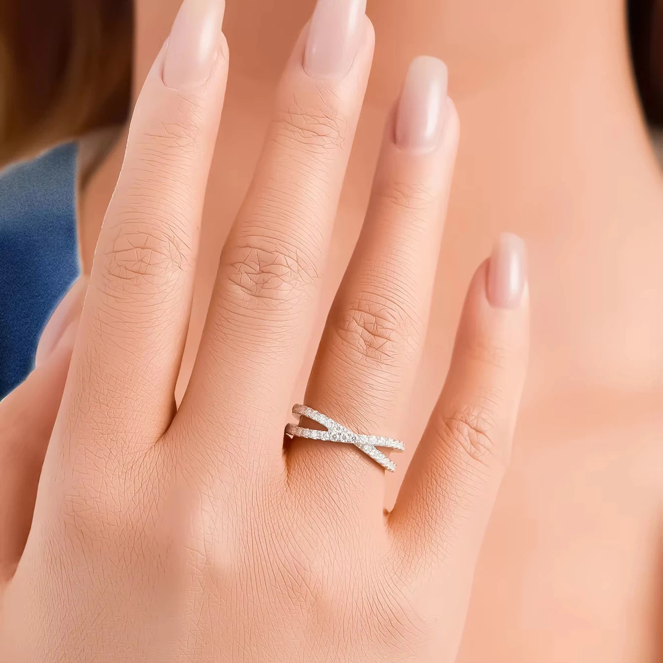 Lab Grown Diamond Ladies Ring Fine Jewelry Sterling Silver