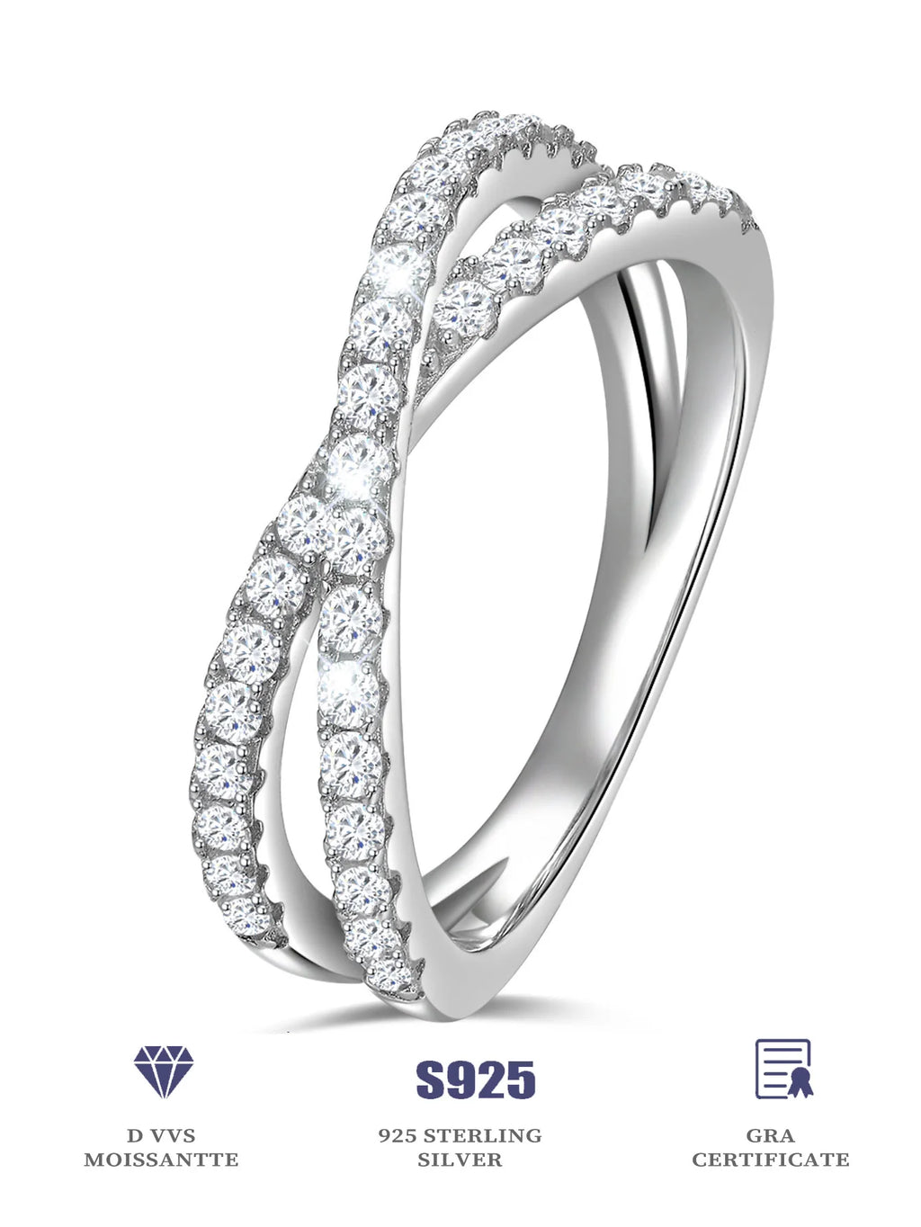 Lab Grown Diamond Ladies Ring Fine Jewelry Sterling Silver
