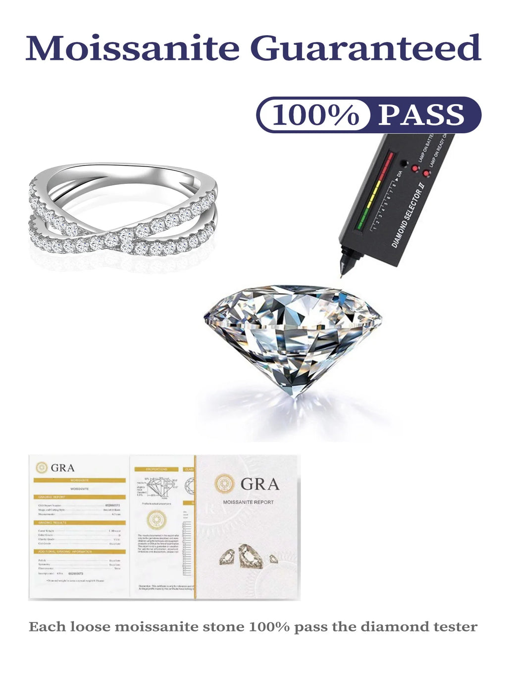 Lab Grown Diamond Ladies Ring Fine Jewelry Sterling Silver