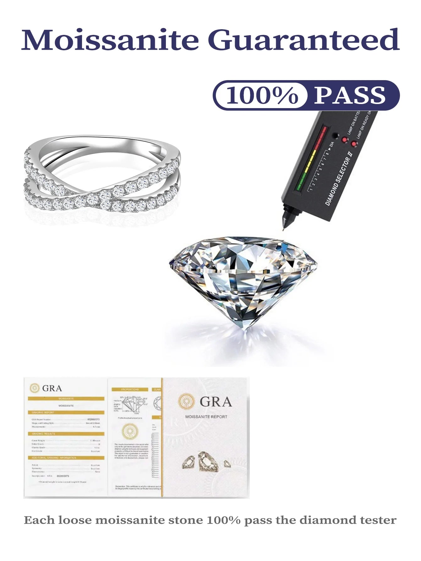 Lab Grown Diamond Ladies Ring Fine Jewelry Sterling Silver
