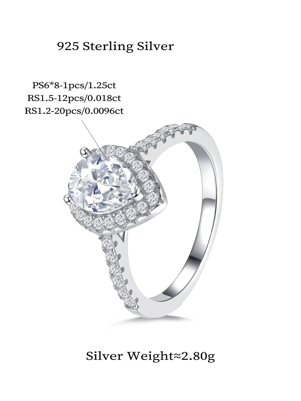 Lab Grown Diamond Ladies Ring Fine Jewelry Sterling Silver