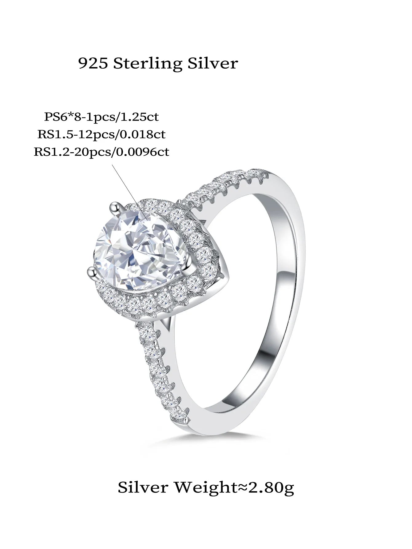 Lab Grown Diamond Ladies Ring Fine Jewelry Sterling Silver