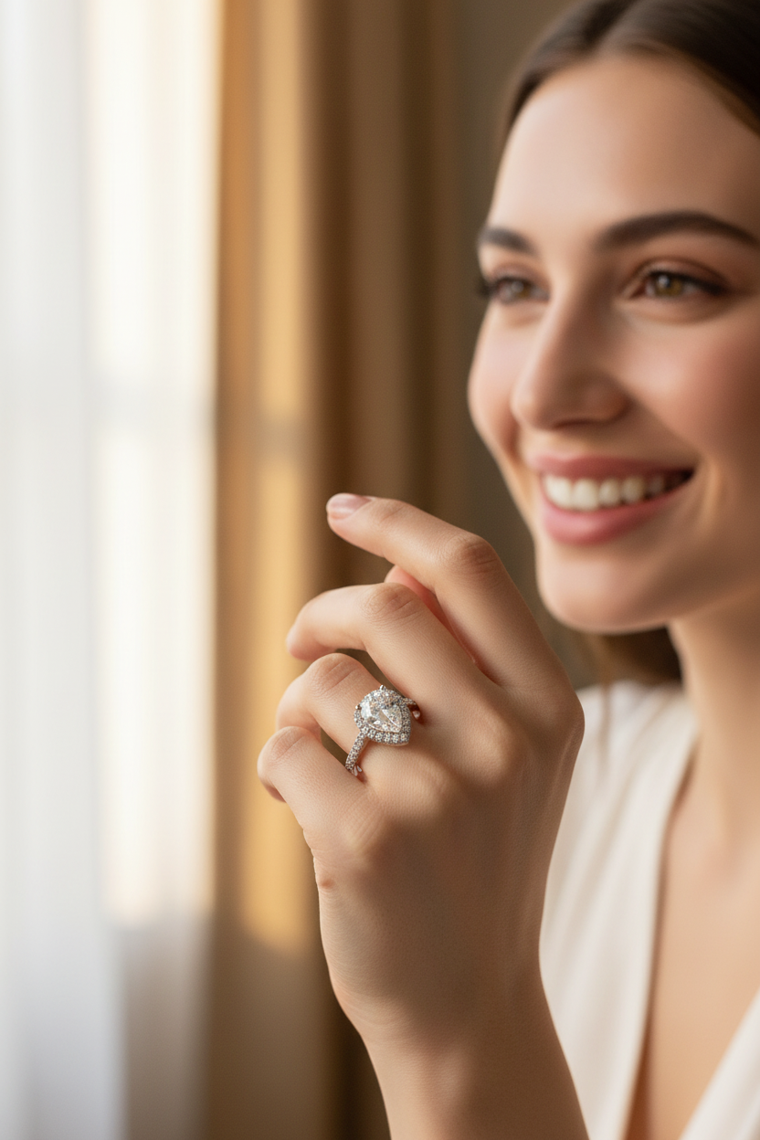 Lab Grown Diamond Ladies Ring Fine Jewelry Sterling Silver