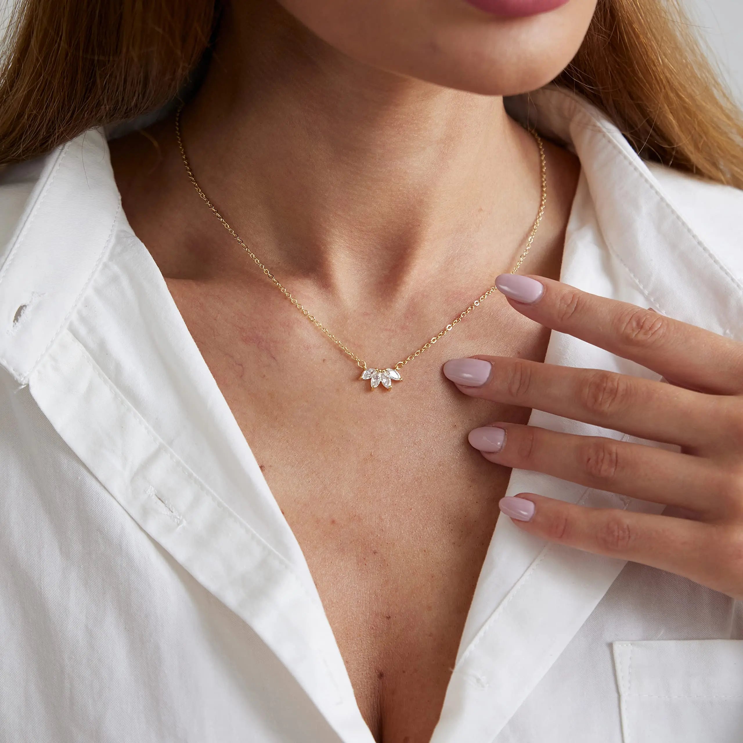 Flower Zircon Necklace