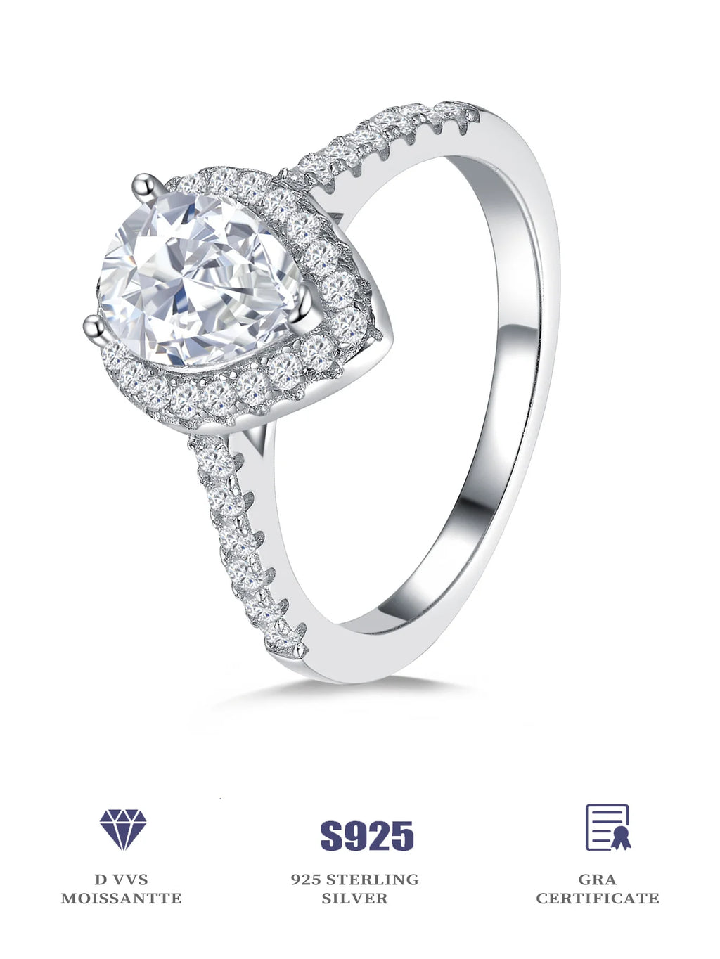 Lab Grown Diamond Ladies Ring Fine Jewelry Sterling Silver