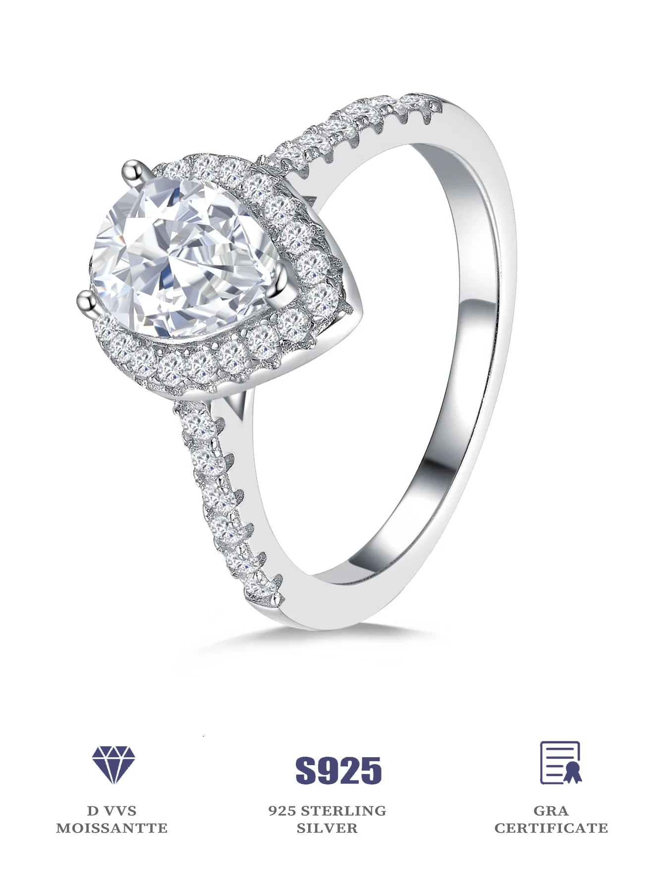 Lab Grown Diamond Ladies Ring Fine Jewelry Sterling Silver