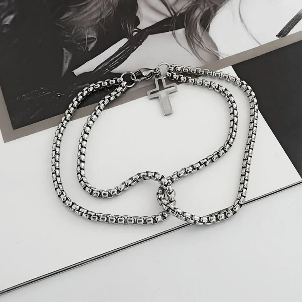 Men's Fashion Double Chain Cross