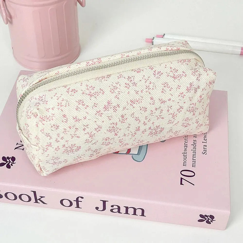 Small Fresh Floral Pen Bag Large Capacity Pencil Case