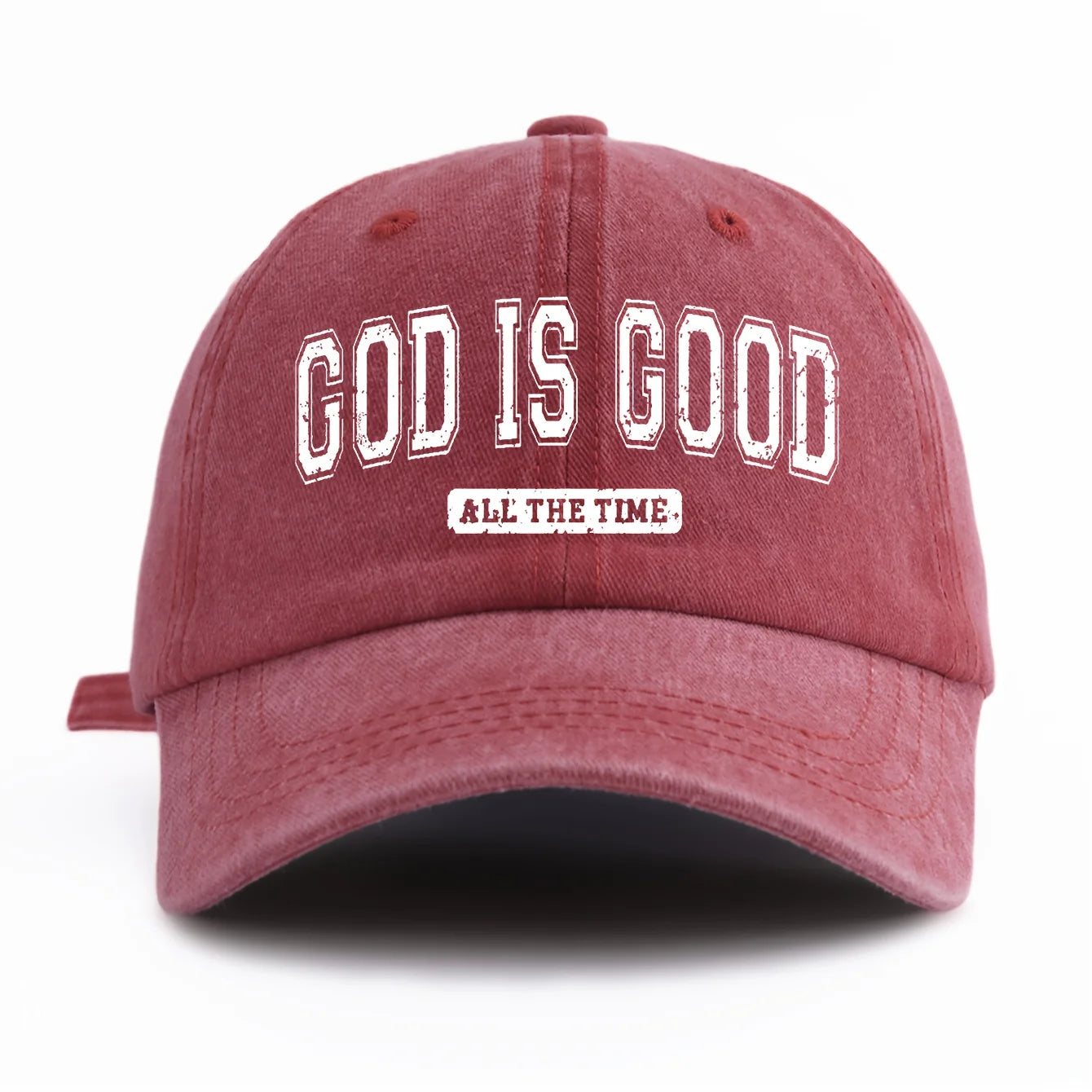 GOD IS GOOD Printed Water Washed Baseball Hat