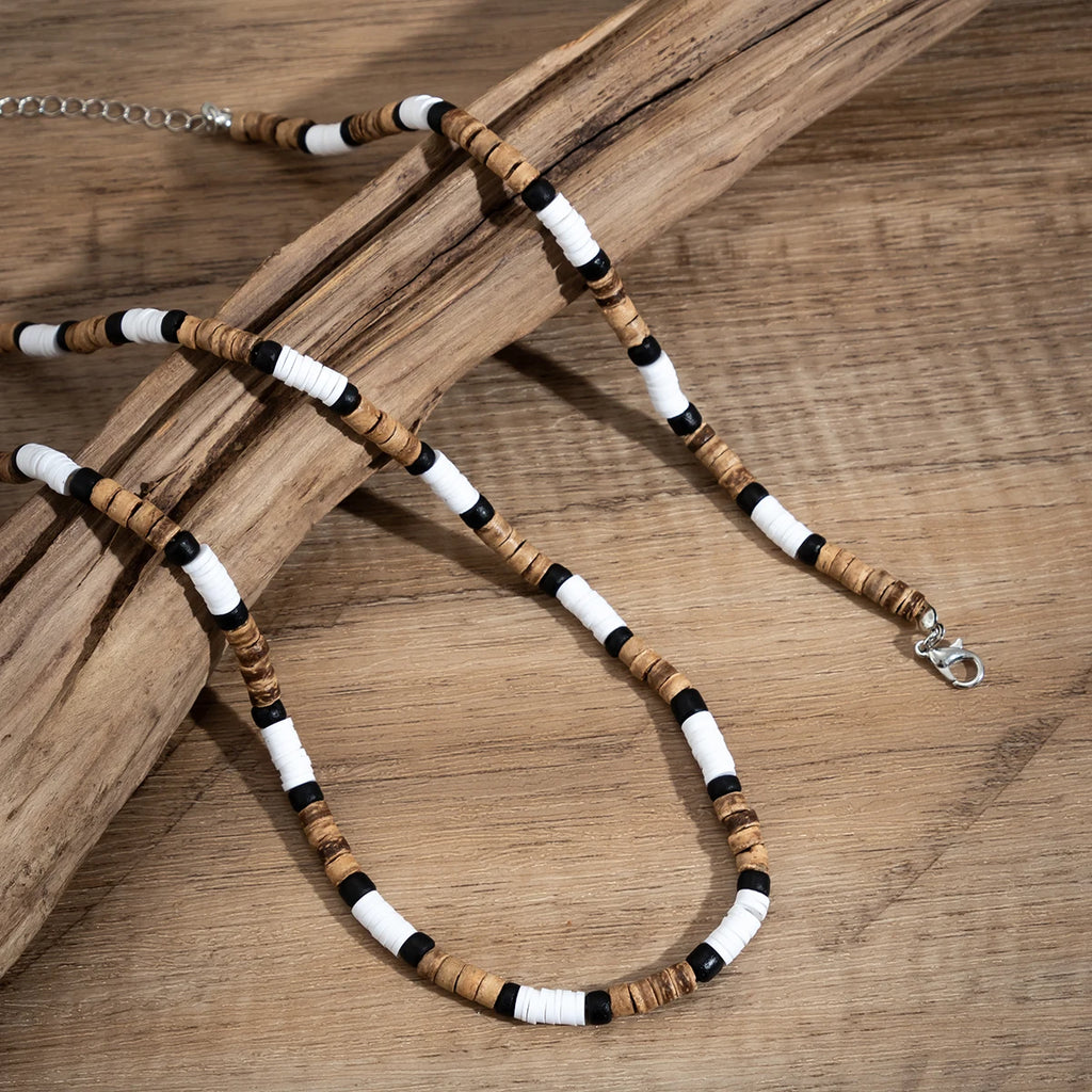 Small Wood and Polymer Clay Beads Chains Necklace and Bracelect Sets