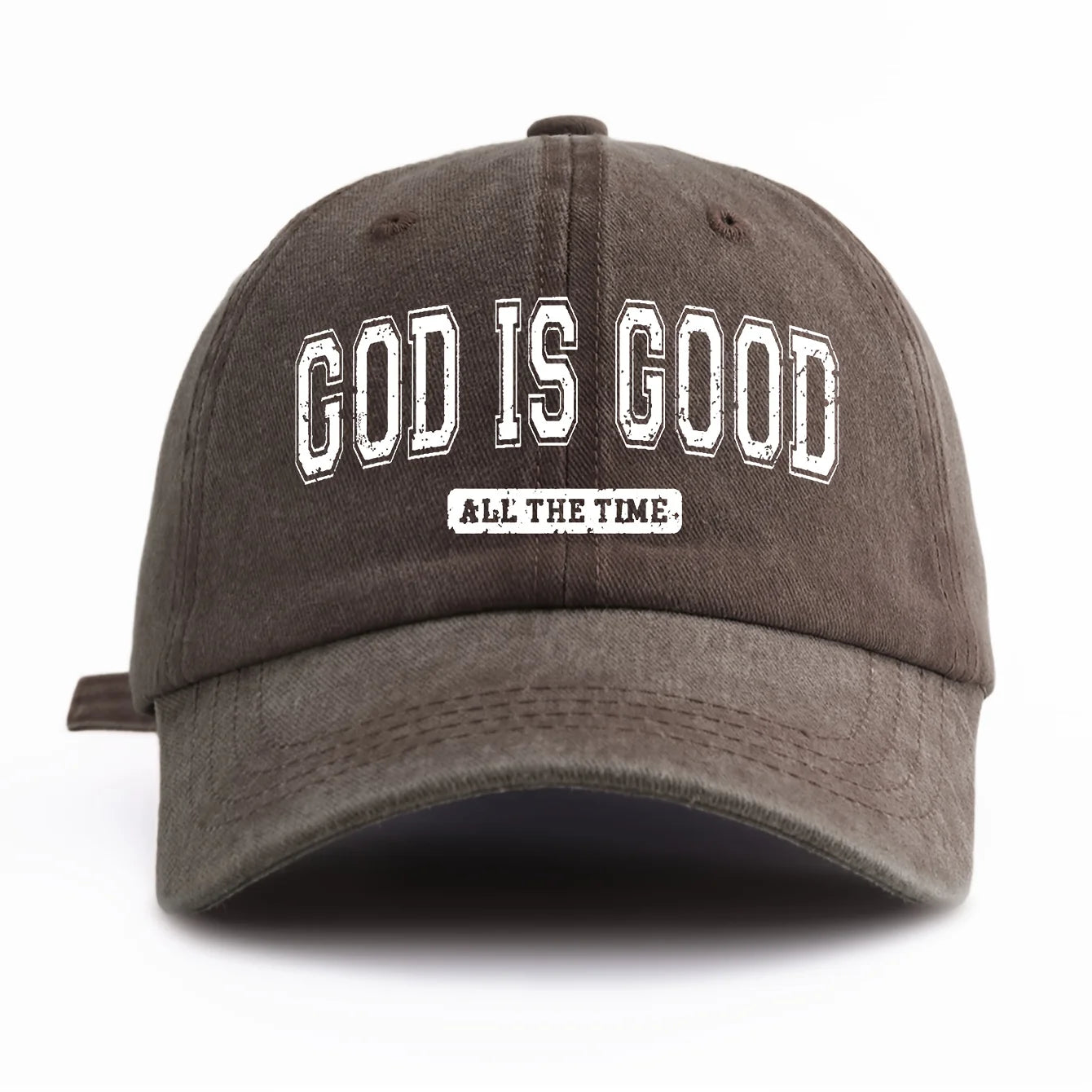 GOD IS GOOD Printed Water Washed Baseball Hat