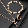 Men's 3pcs Fashion Cross Alloy Jewelry Set