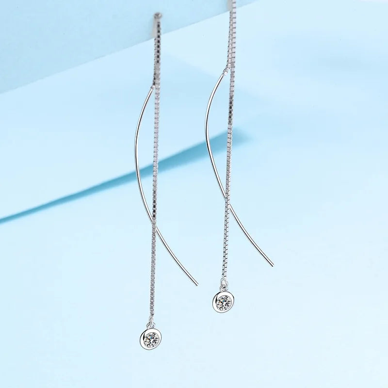 Silver Earrings 0.2 Carat Moissanite