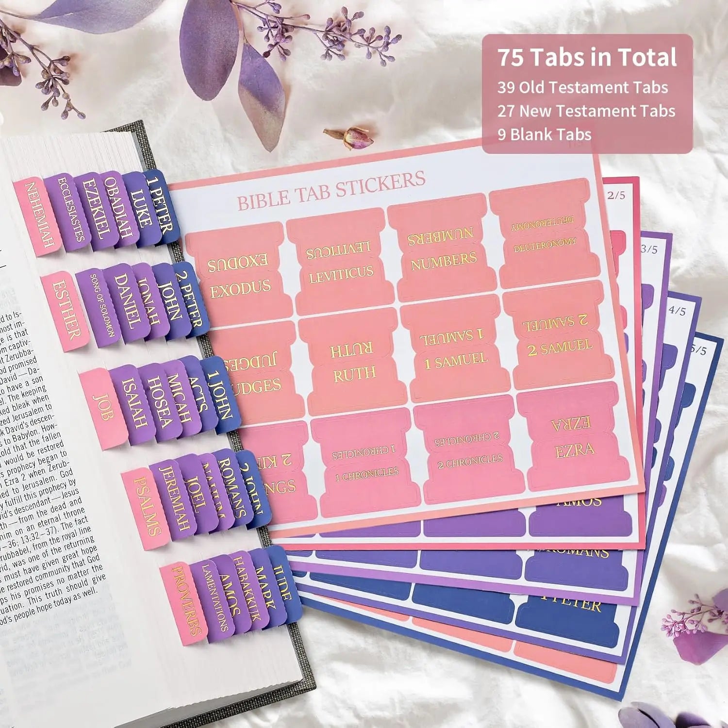 Bible Tabs Gold Print