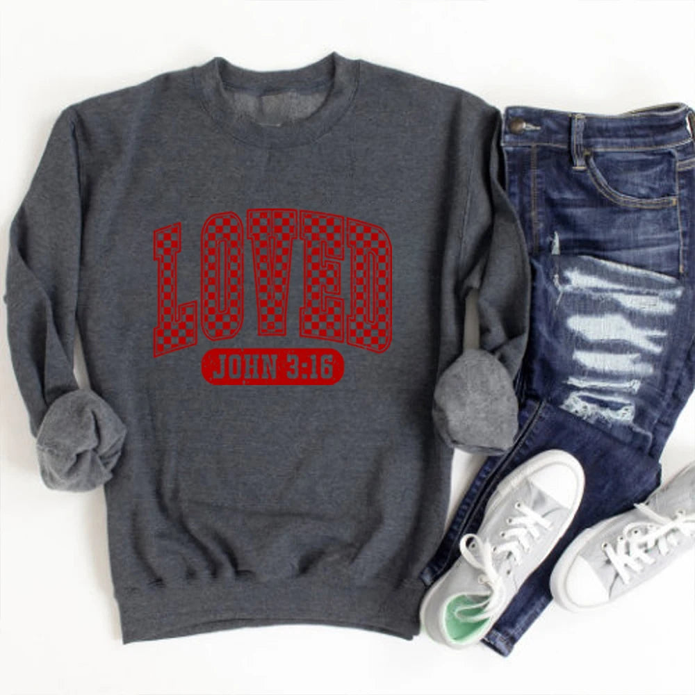 Loved John 3：16 Sweater Retro